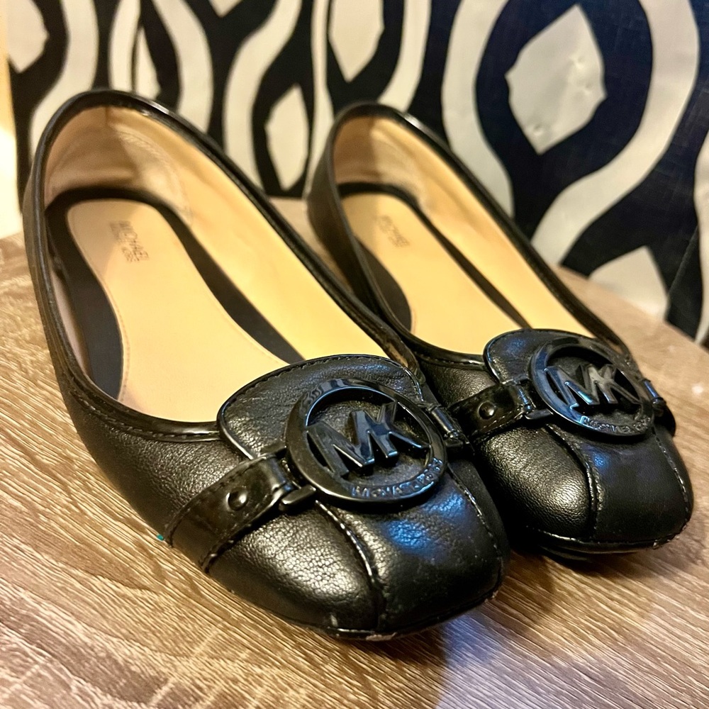 Michael Kors Black Leather Flats